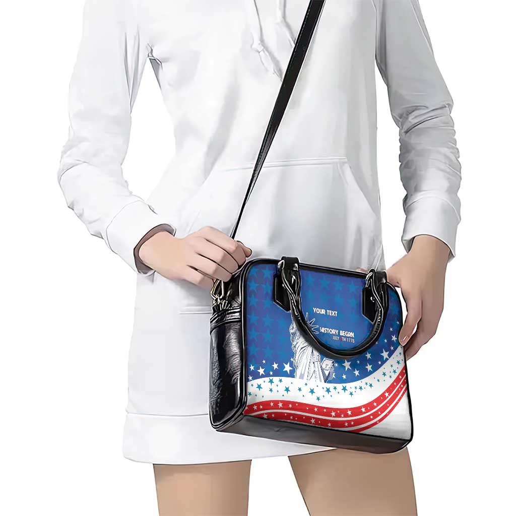 History Began 4th of July Personalized Shoulder Handbag Statue of Liberty US Flag LT9