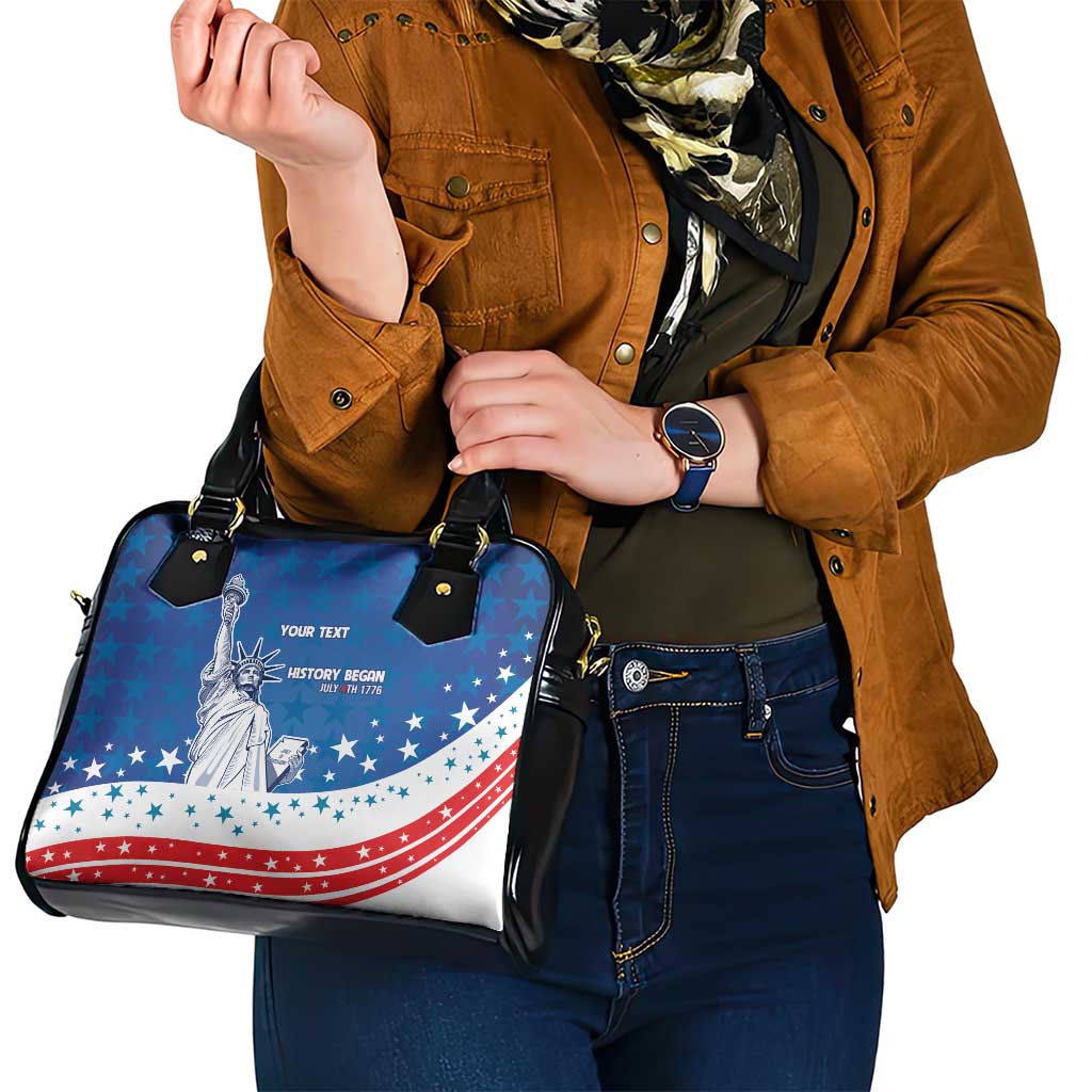 History Began 4th of July Personalized Shoulder Handbag Statue of Liberty US Flag LT9