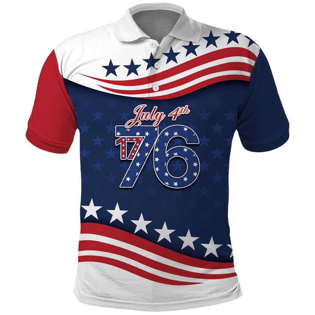 July 4th 1776 American Flag Vintage Personalized Polo Shirt USA Independence Day LT9
