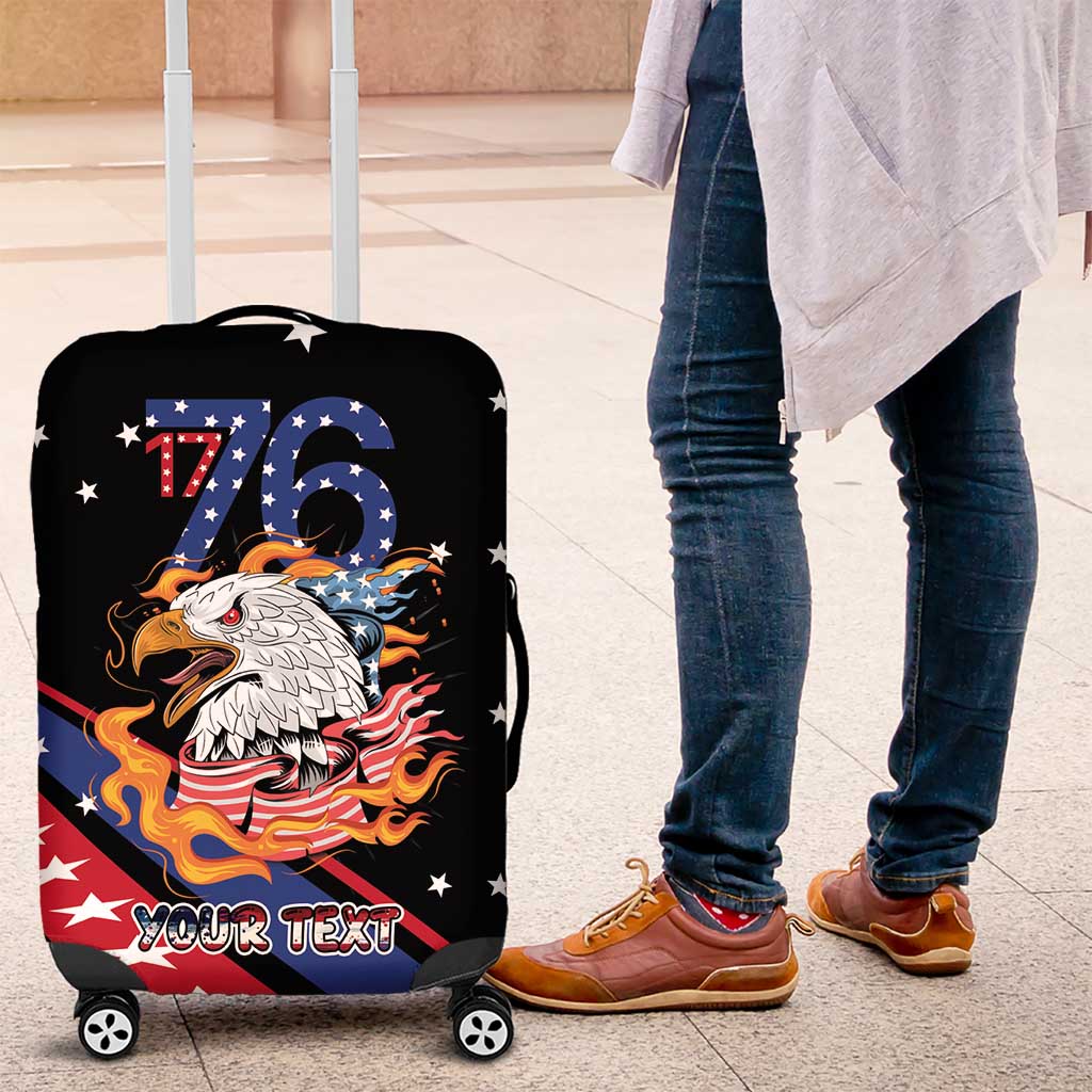 Personalized America History Began 4th of July Luggage Cover Fire Bald Eagle US Flag LT9