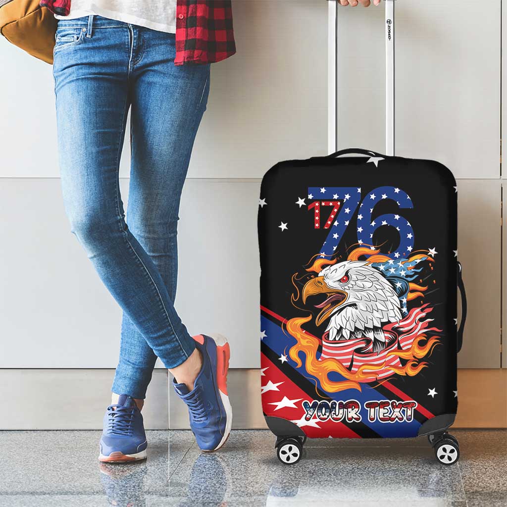 Personalized America History Began 4th of July Luggage Cover Fire Bald Eagle US Flag LT9