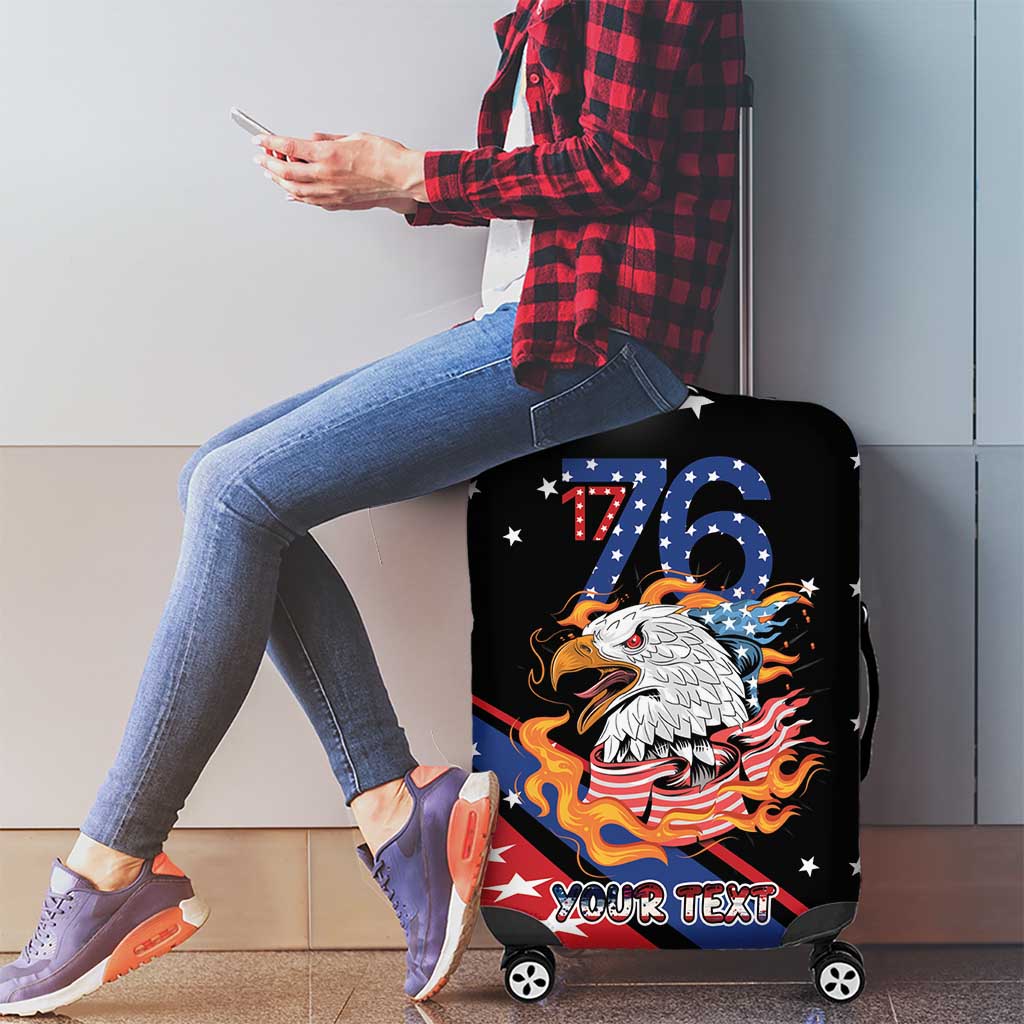 Personalized America History Began 4th of July Luggage Cover Fire Bald Eagle US Flag LT9
