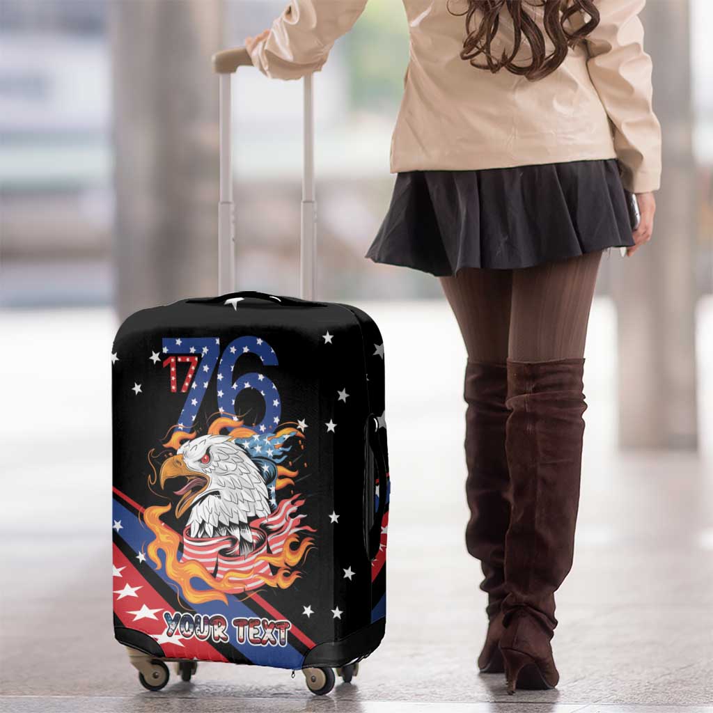 Personalized America History Began 4th of July Luggage Cover Fire Bald Eagle US Flag LT9