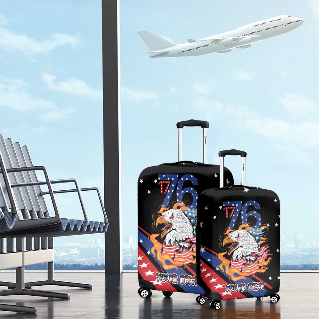 Personalized America History Began 4th of July Luggage Cover Fire Bald Eagle US Flag LT9