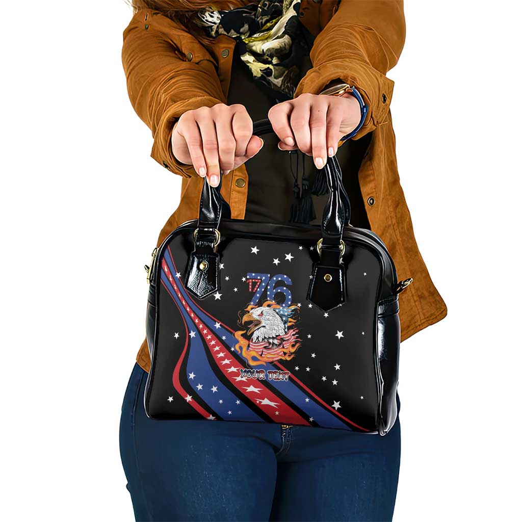 Personalized America History Began 4th of July Shoulder Handbag Fire Bald Eagle US Flag LT9