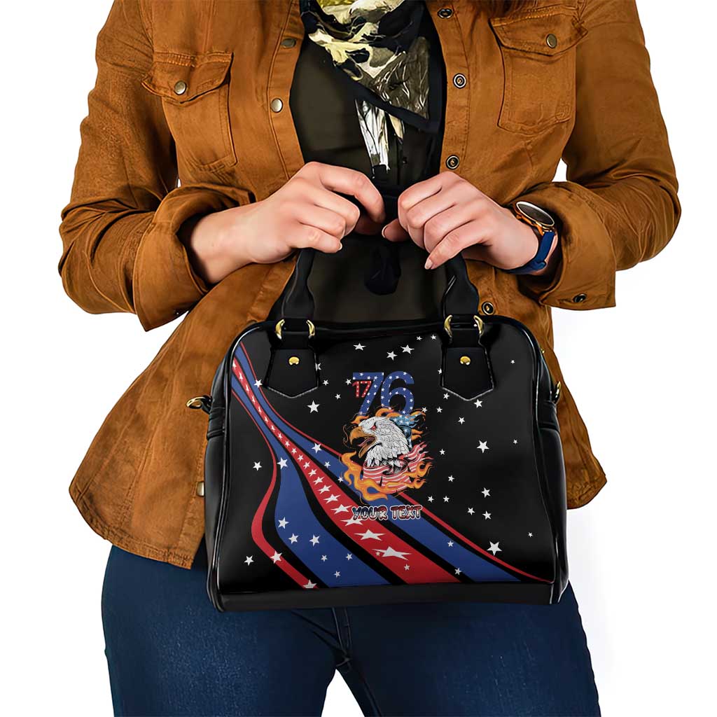 Personalized America History Began 4th of July Shoulder Handbag Fire Bald Eagle US Flag LT9