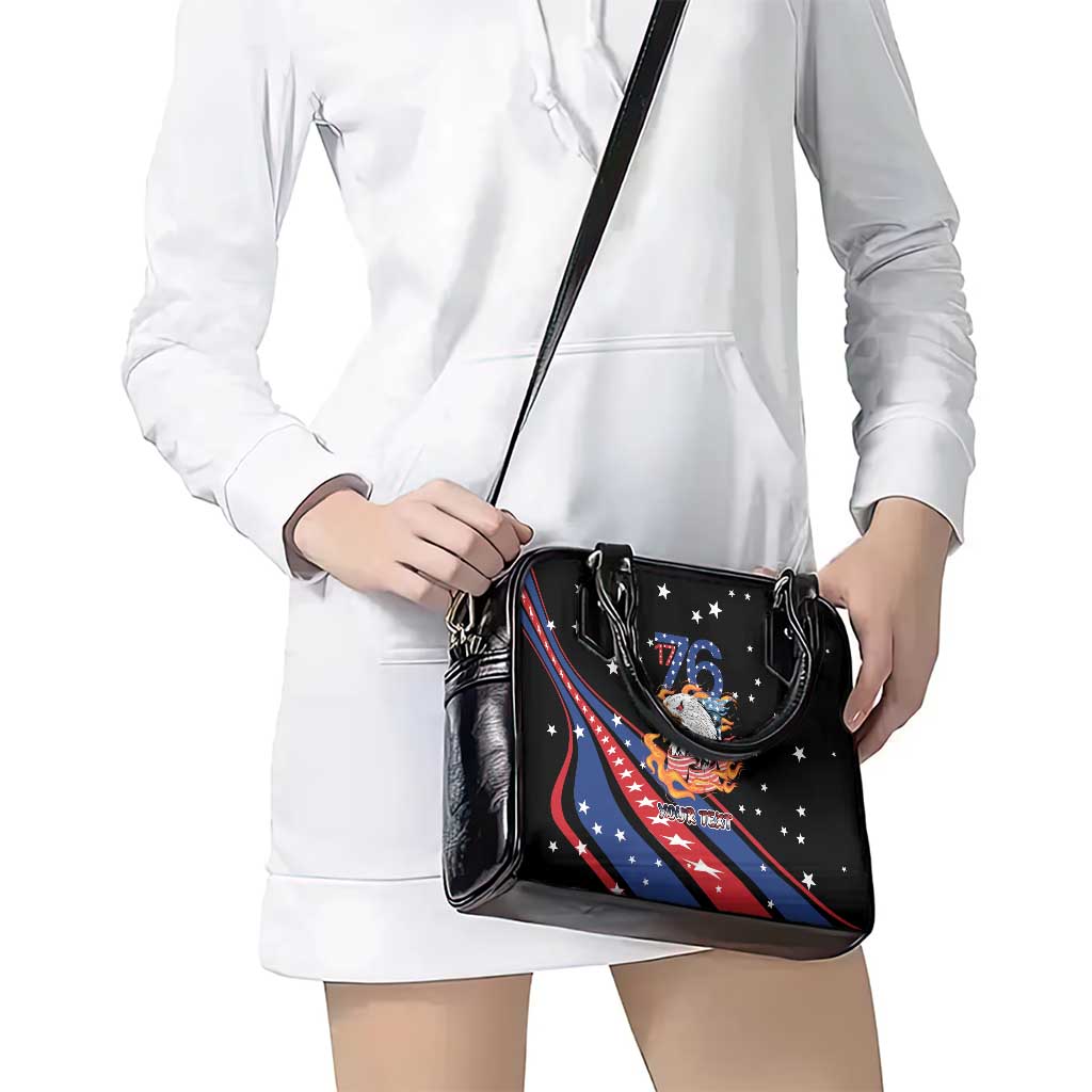 Personalized America History Began 4th of July Shoulder Handbag Fire Bald Eagle US Flag LT9