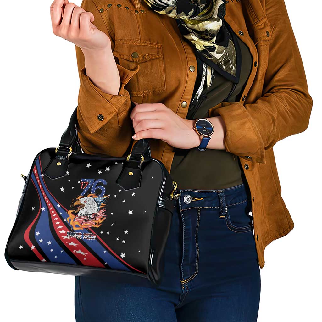 Personalized America History Began 4th of July Shoulder Handbag Fire Bald Eagle US Flag LT9