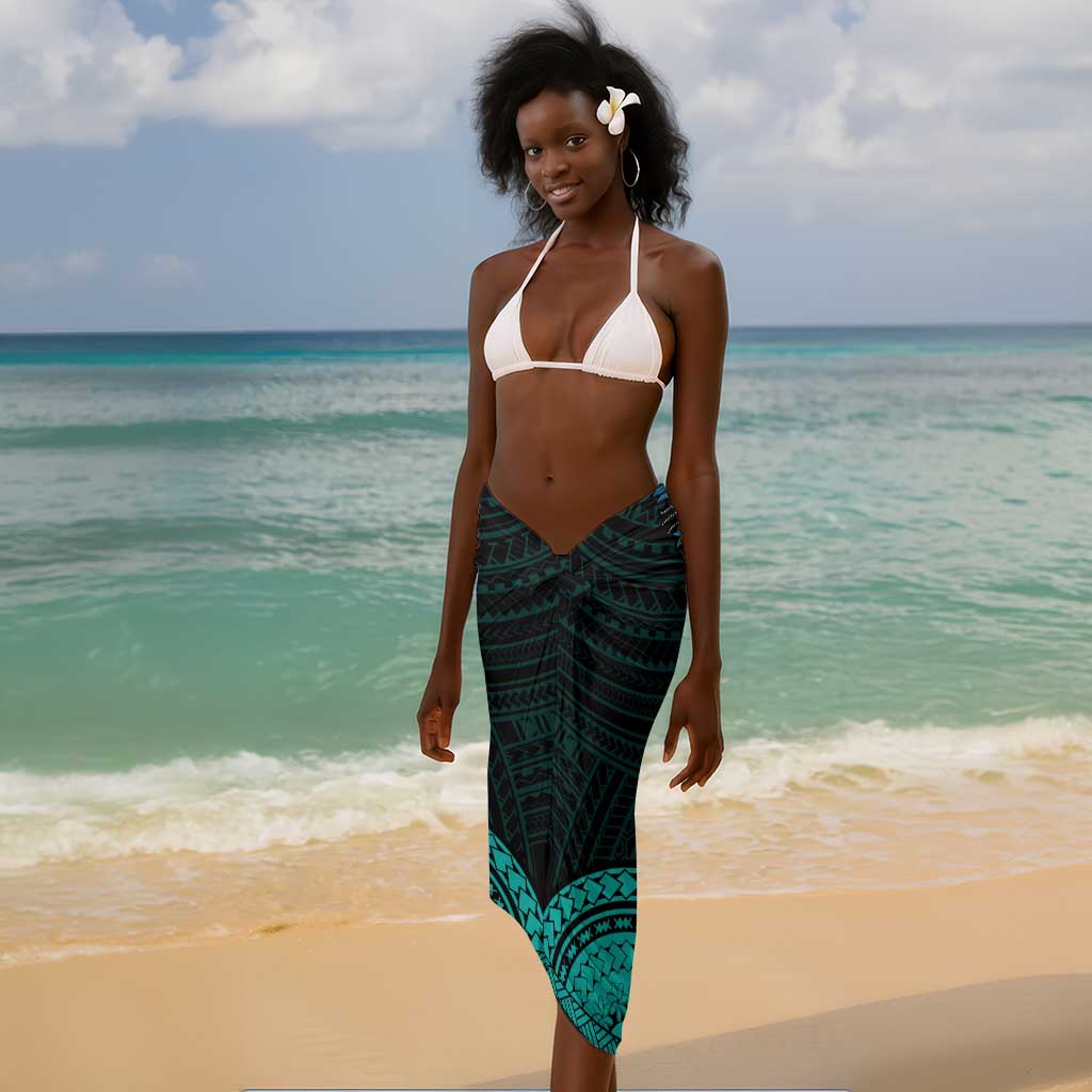 African Dashiki and Polynesian Pattern Sarong Teal LT9