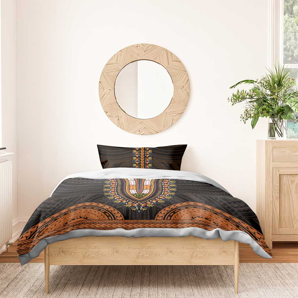 African Dashiki and Polynesian Pattern Bedding Set Gold LT9