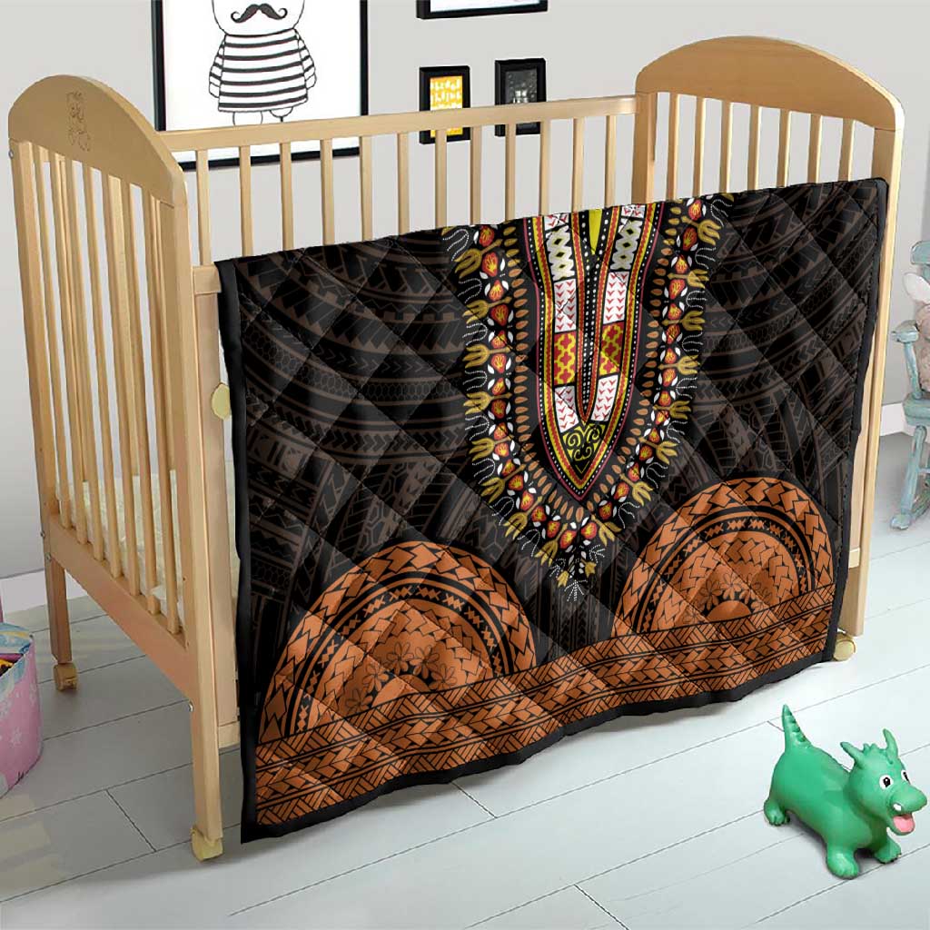 African Dashiki and Polynesian Pattern Quilt Gold LT9