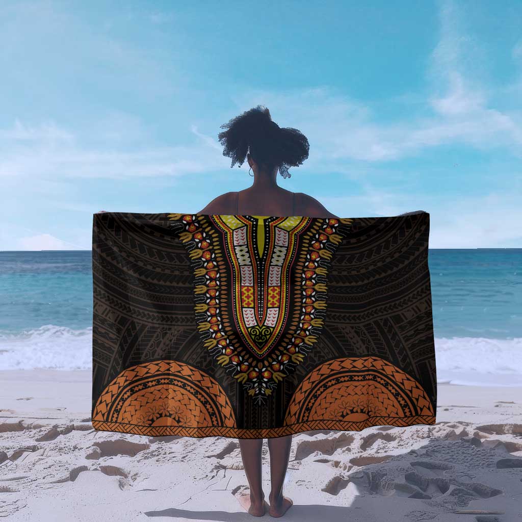 African Dashiki and Polynesian Pattern Sarong Gold LT9