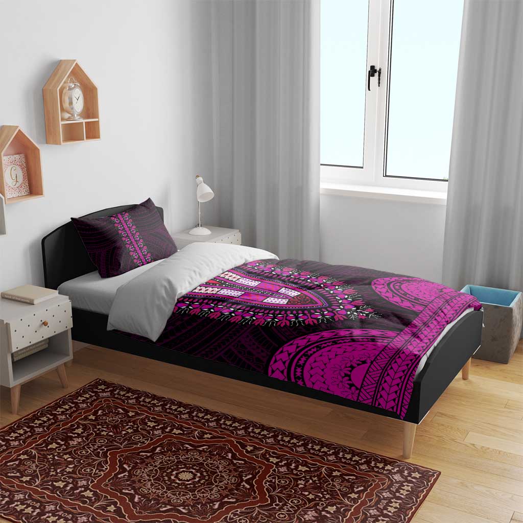 African Dashiki and Polynesian Pattern Bedding Set Pink LT9