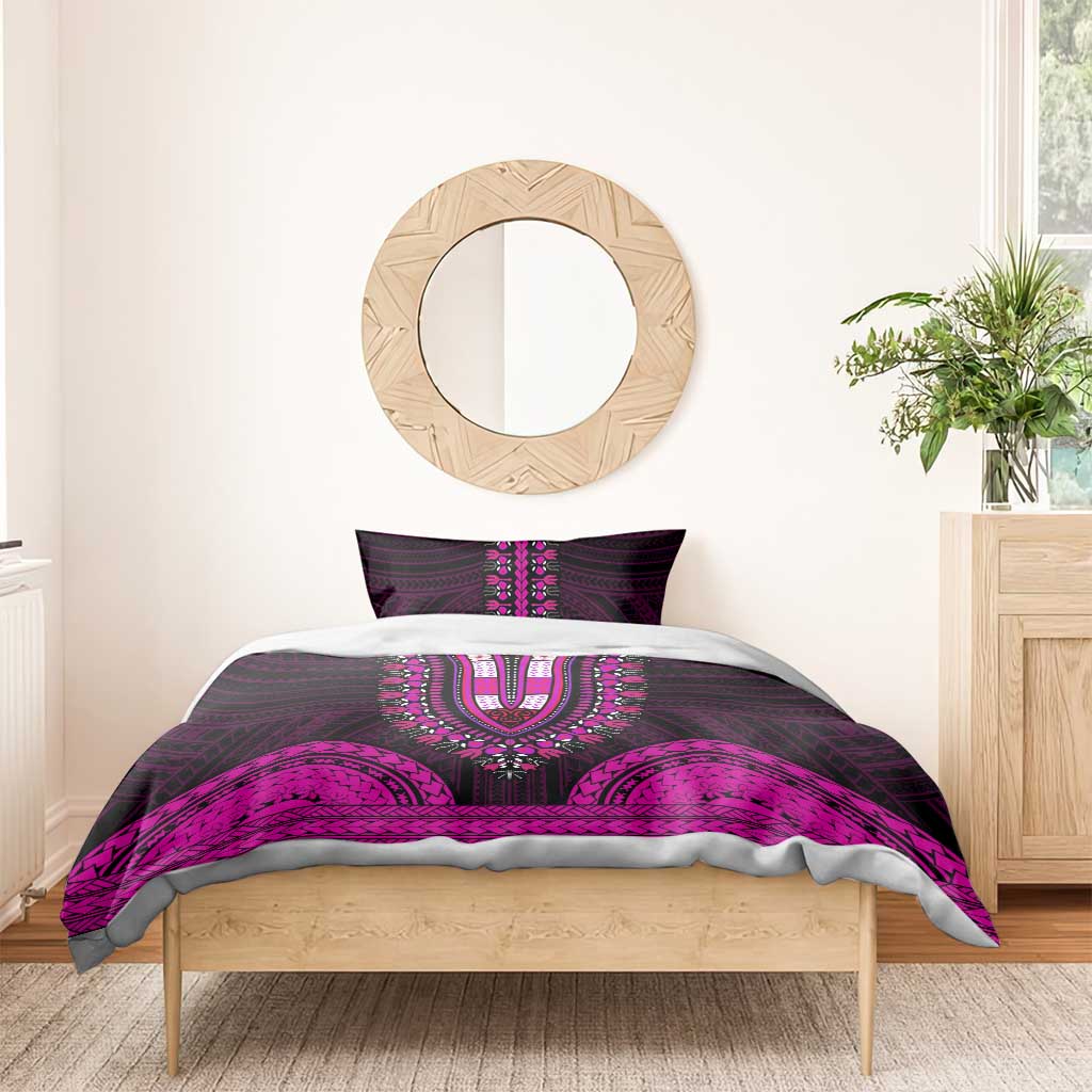 African Dashiki and Polynesian Pattern Bedding Set Pink LT9