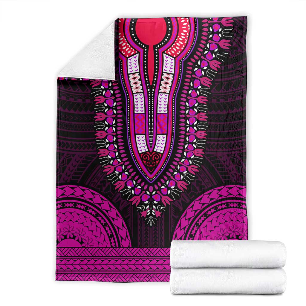 African Dashiki and Polynesian Pattern Blanket Pink LT9