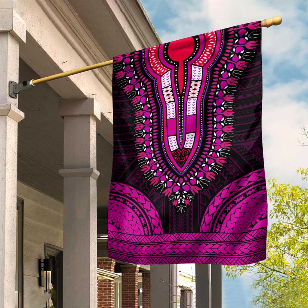 African Dashiki and Polynesian Pattern Garden Flag Pink LT9