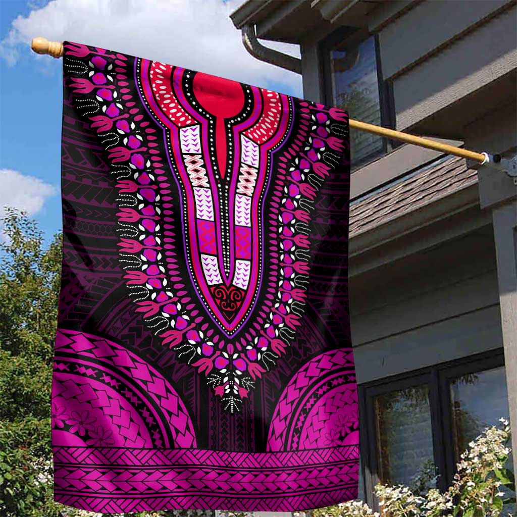 African Dashiki and Polynesian Pattern Garden Flag Pink LT9