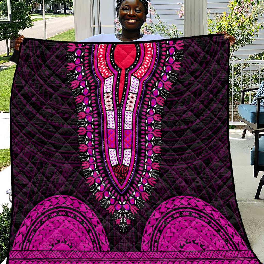 African Dashiki and Polynesian Pattern Quilt Pink LT9