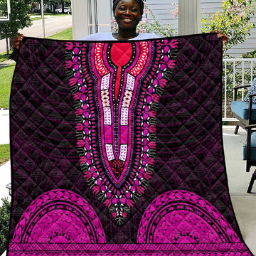 African Dashiki and Polynesian Pattern Quilt Pink LT9