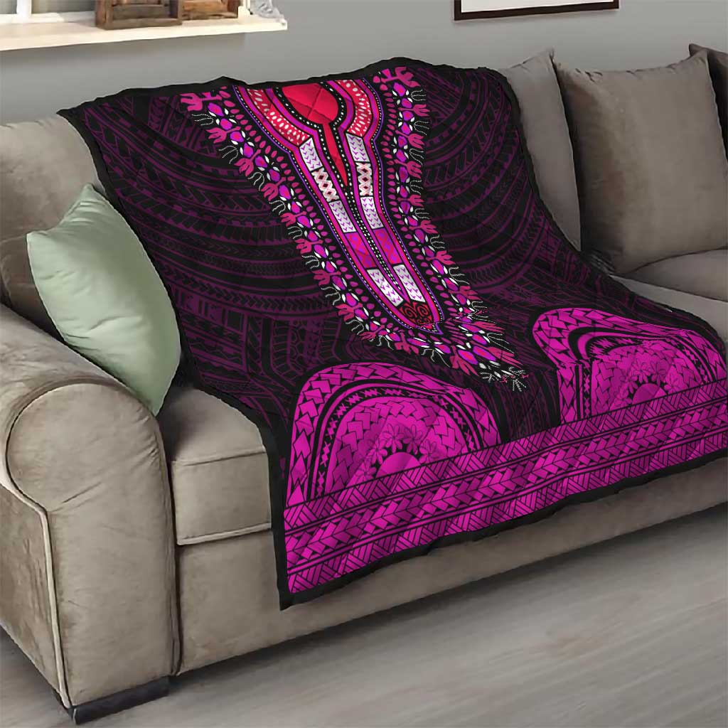 African Dashiki and Polynesian Pattern Quilt Pink LT9