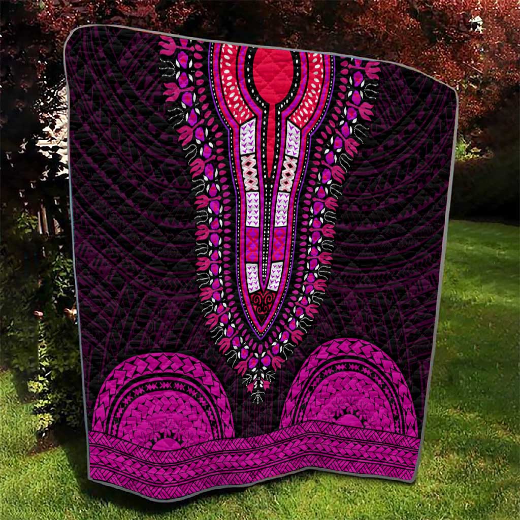 African Dashiki and Polynesian Pattern Quilt Pink LT9