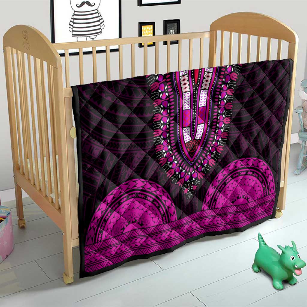 African Dashiki and Polynesian Pattern Quilt Pink LT9