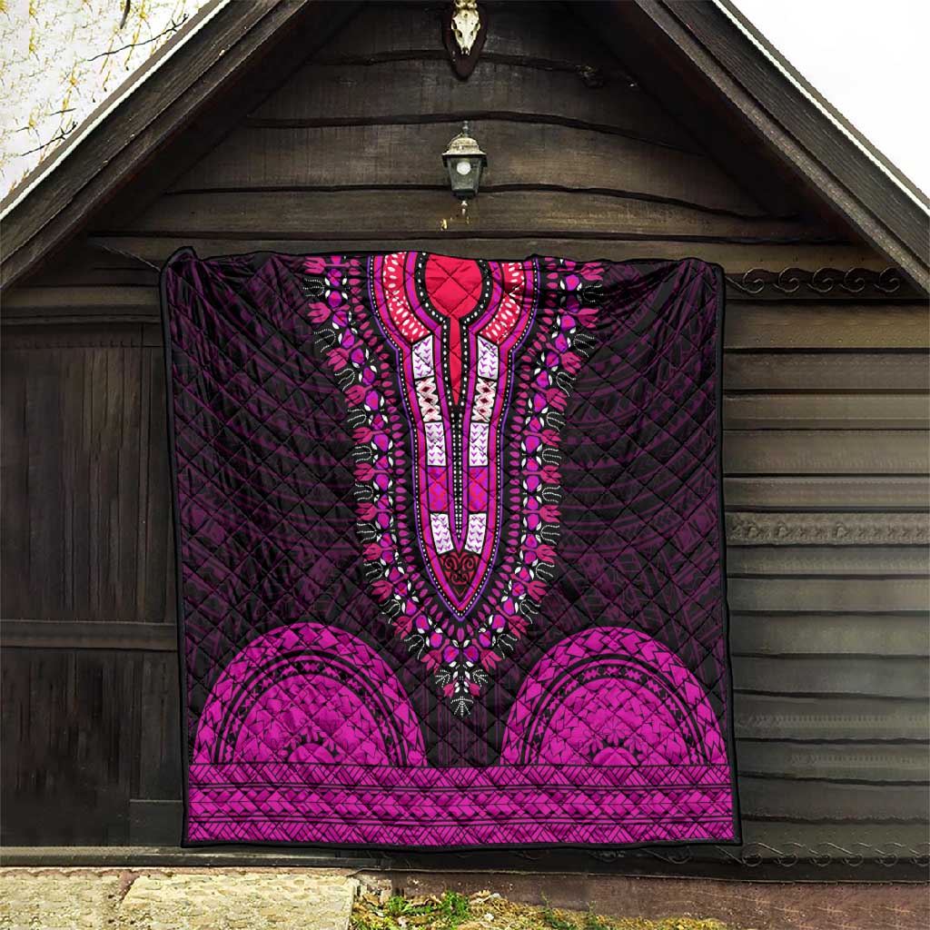 African Dashiki and Polynesian Pattern Quilt Pink LT9
