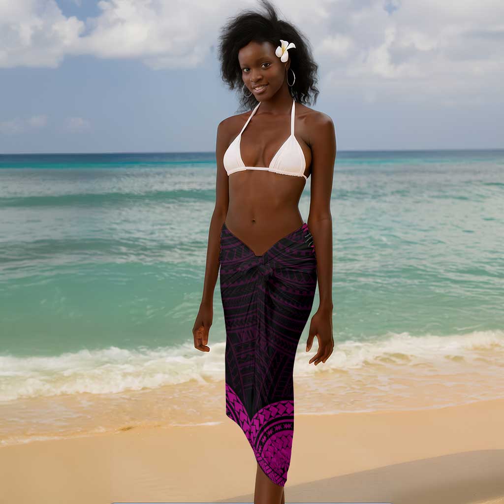 African Dashiki and Polynesian Pattern Sarong Pink LT9