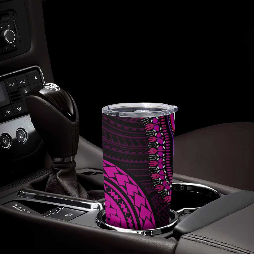 African Dashiki and Polynesian Pattern Tumbler Cup Pink LT9
