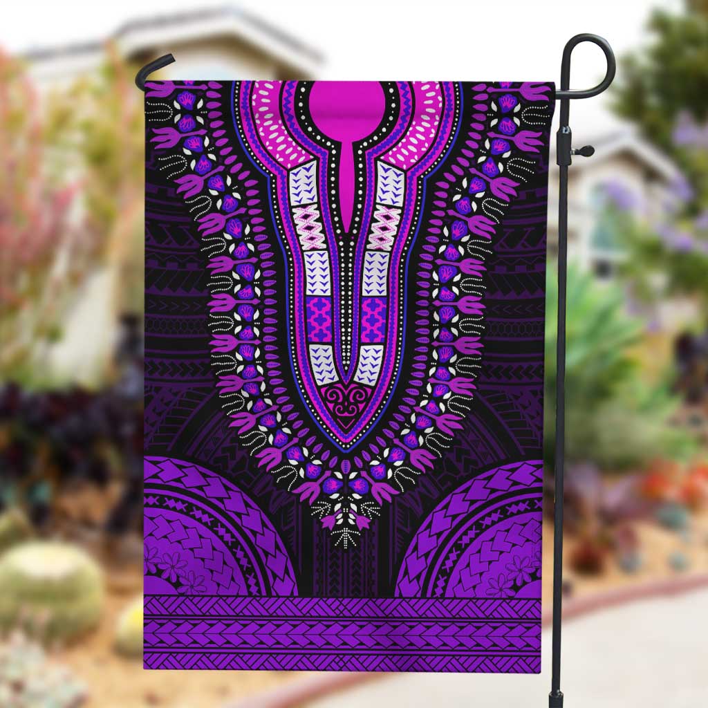 African Dashiki and Polynesian Pattern Garden Flag Purple LT9