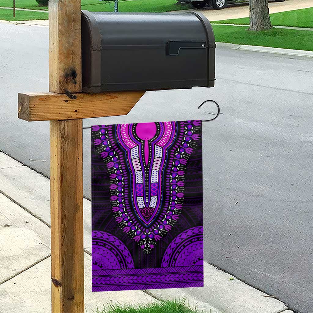 African Dashiki and Polynesian Pattern Garden Flag Purple LT9
