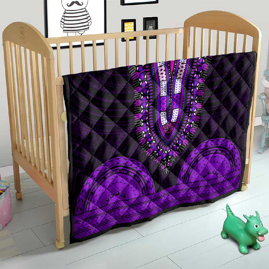 African Dashiki and Polynesian Pattern Quilt Purple LT9