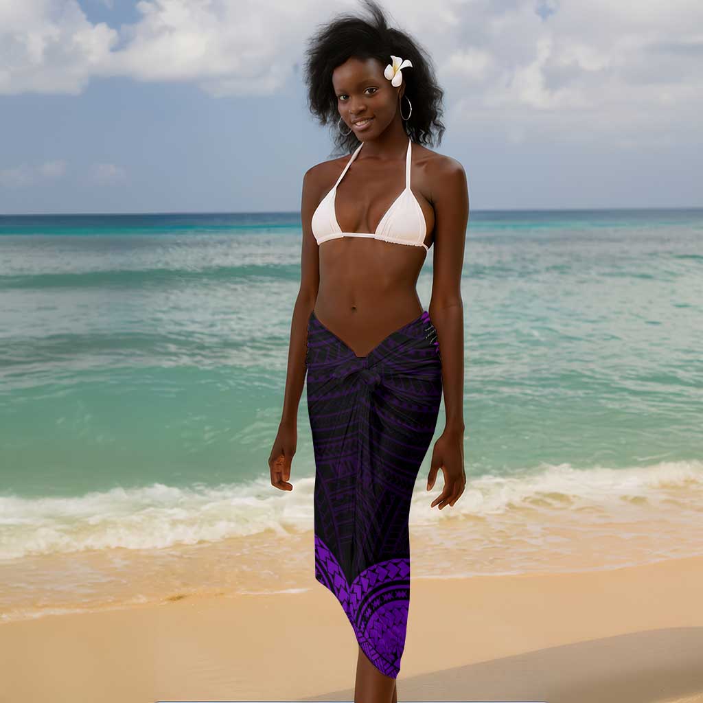 African Dashiki and Polynesian Pattern Sarong Purple LT9