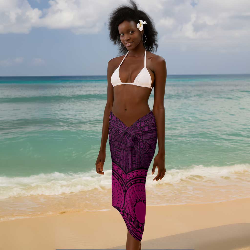 Pink Dashiki and Tapa Pattern Sarong Africa-Polynesia Together Culture LT9