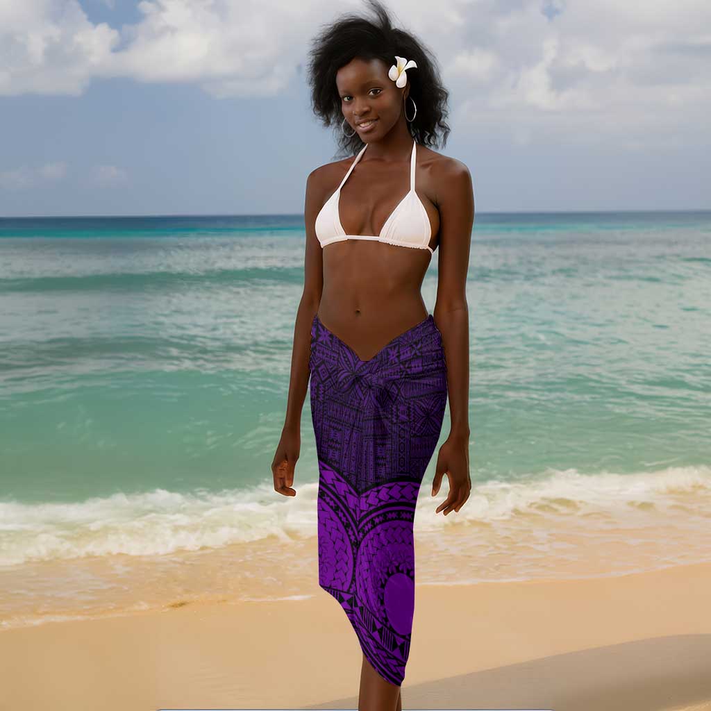 Purple Dashiki and Tapa Pattern Sarong Africa-Polynesia Together Culture LT9