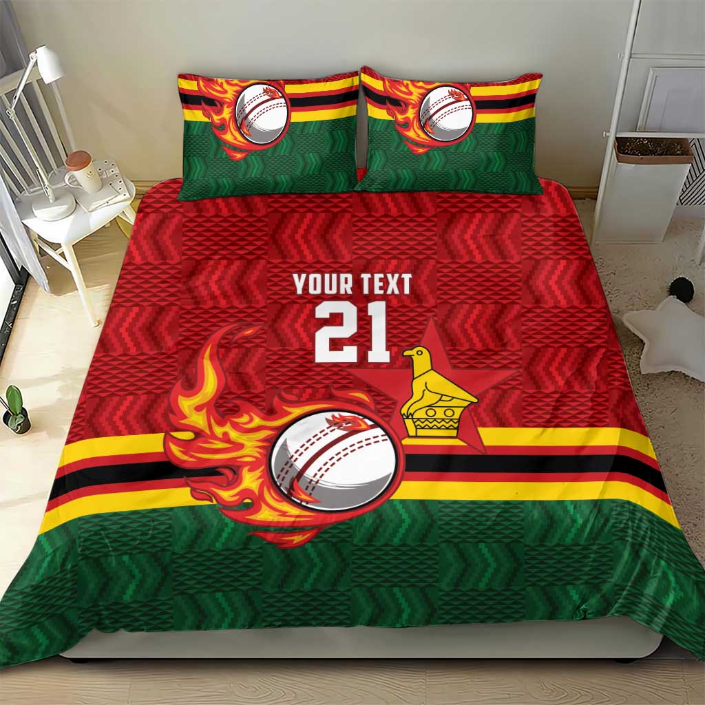 Custom Africa Cricket Zimbabwe Bedding Set The Chevrons Cricket Ball Fire LT9
