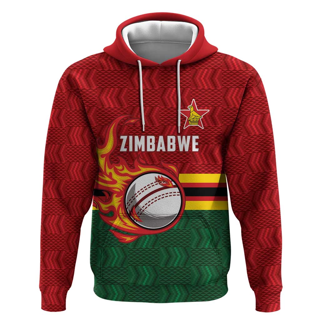 Zimbabwe Cricket Custom Hoodie The Chevrons Cricket Ball Fire LT9