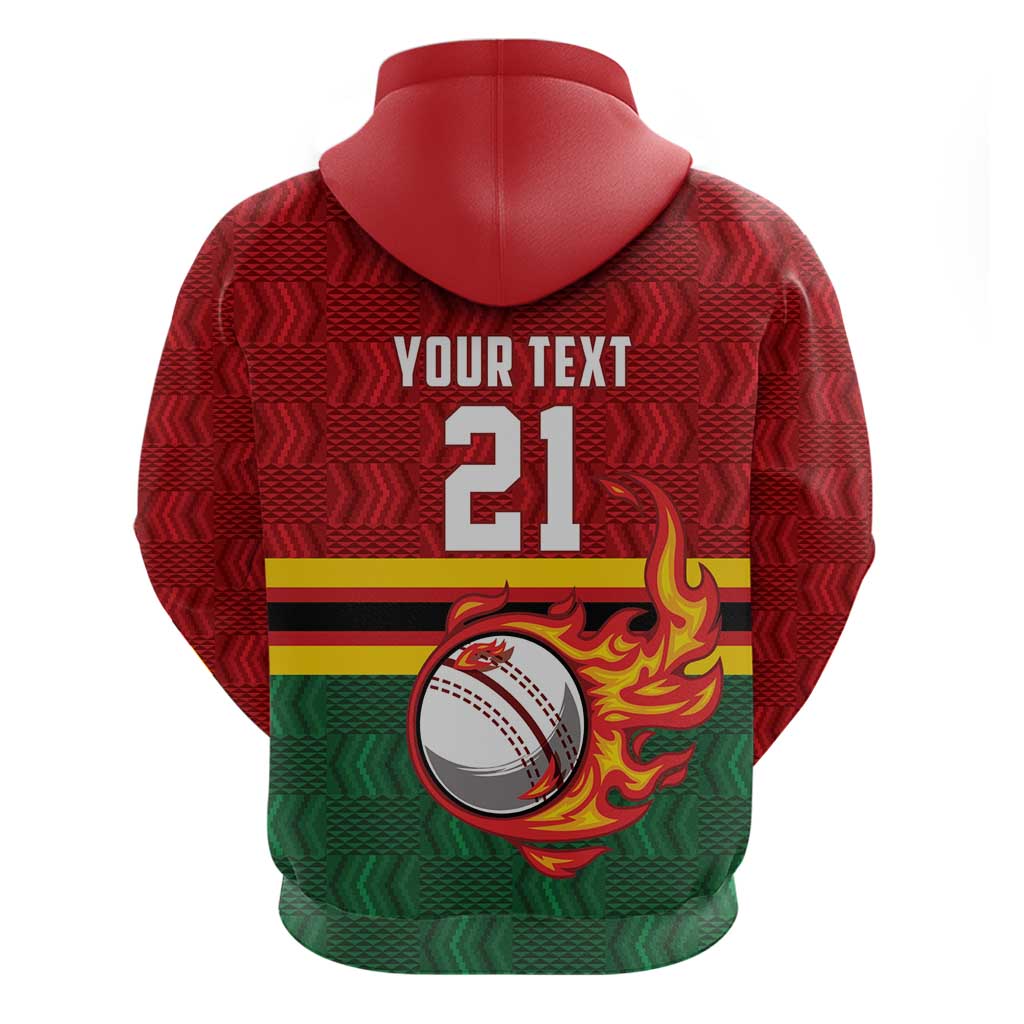 Zimbabwe Cricket Custom Hoodie The Chevrons Cricket Ball Fire LT9