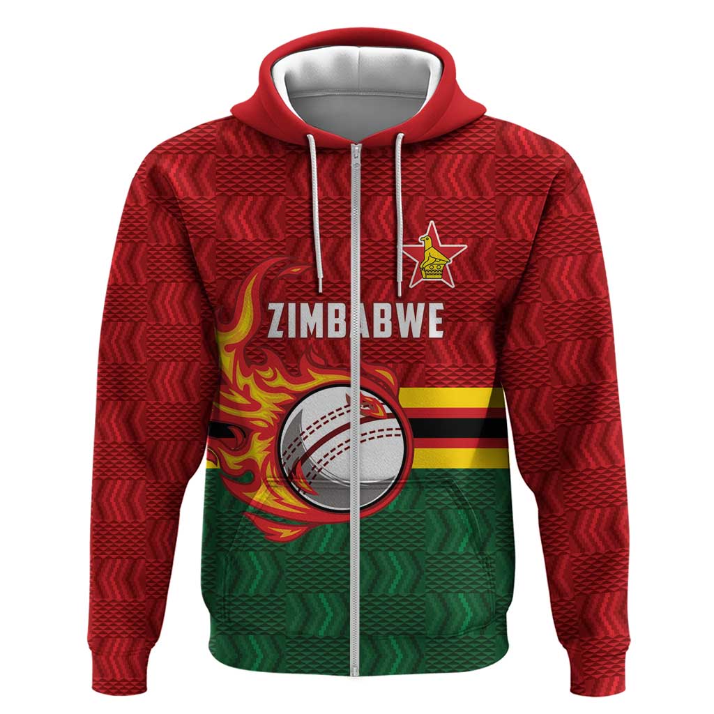 Zimbabwe Cricket Custom Hoodie The Chevrons Cricket Ball Fire LT9
