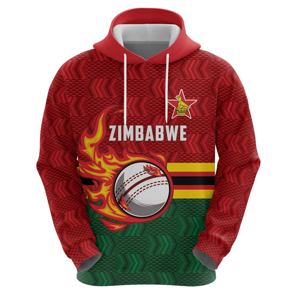 Zimbabwe Cricket Custom Hoodie The Chevrons Cricket Ball Fire LT9
