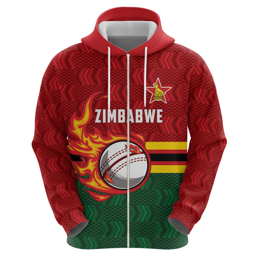 Zimbabwe Cricket Custom Hoodie The Chevrons Cricket Ball Fire LT9