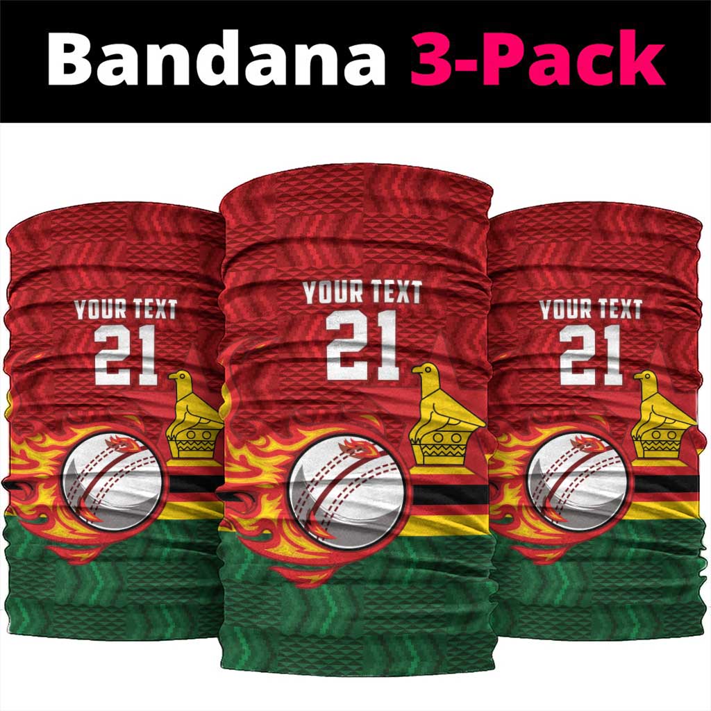 Zimbabwe Cricket Custom Neck Gaiter The Chevrons Cricket Ball Fire LT9