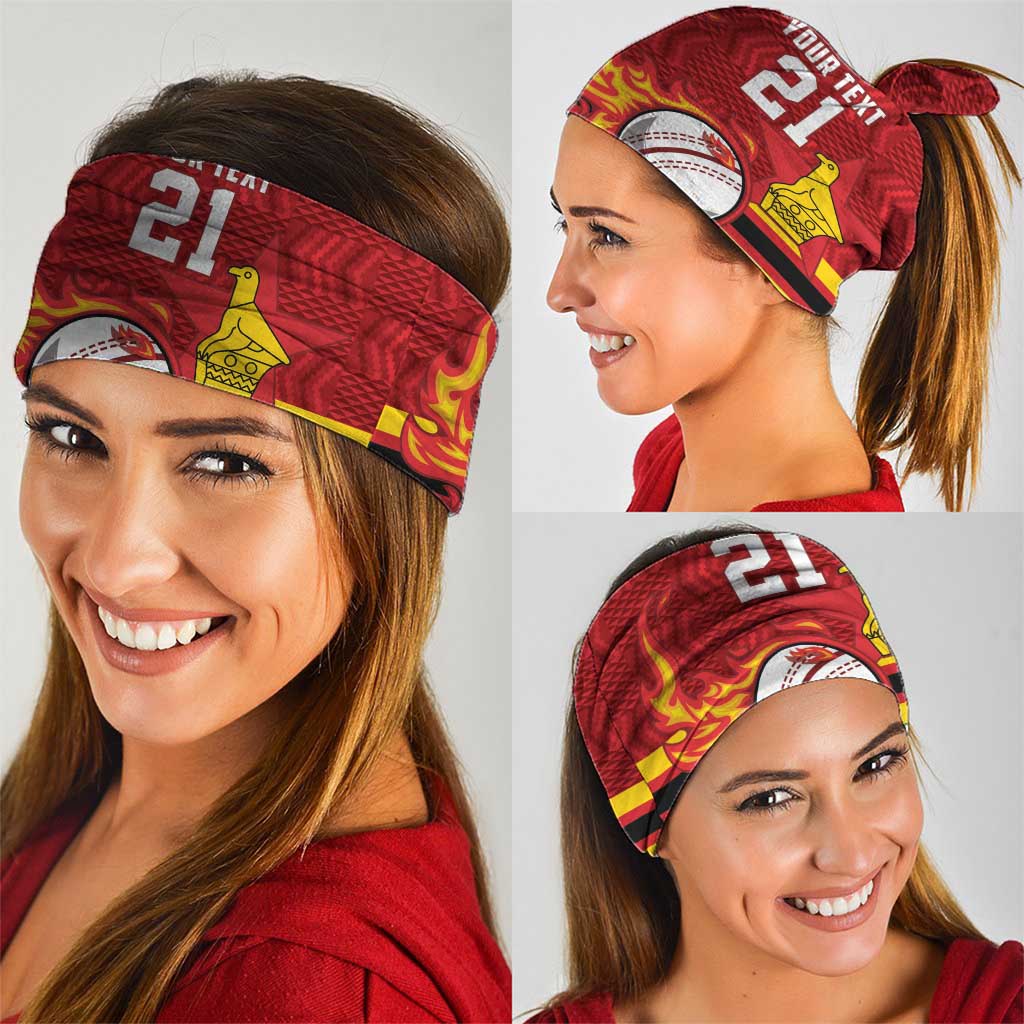 Zimbabwe Cricket Custom Neck Gaiter The Chevrons Cricket Ball Fire LT9