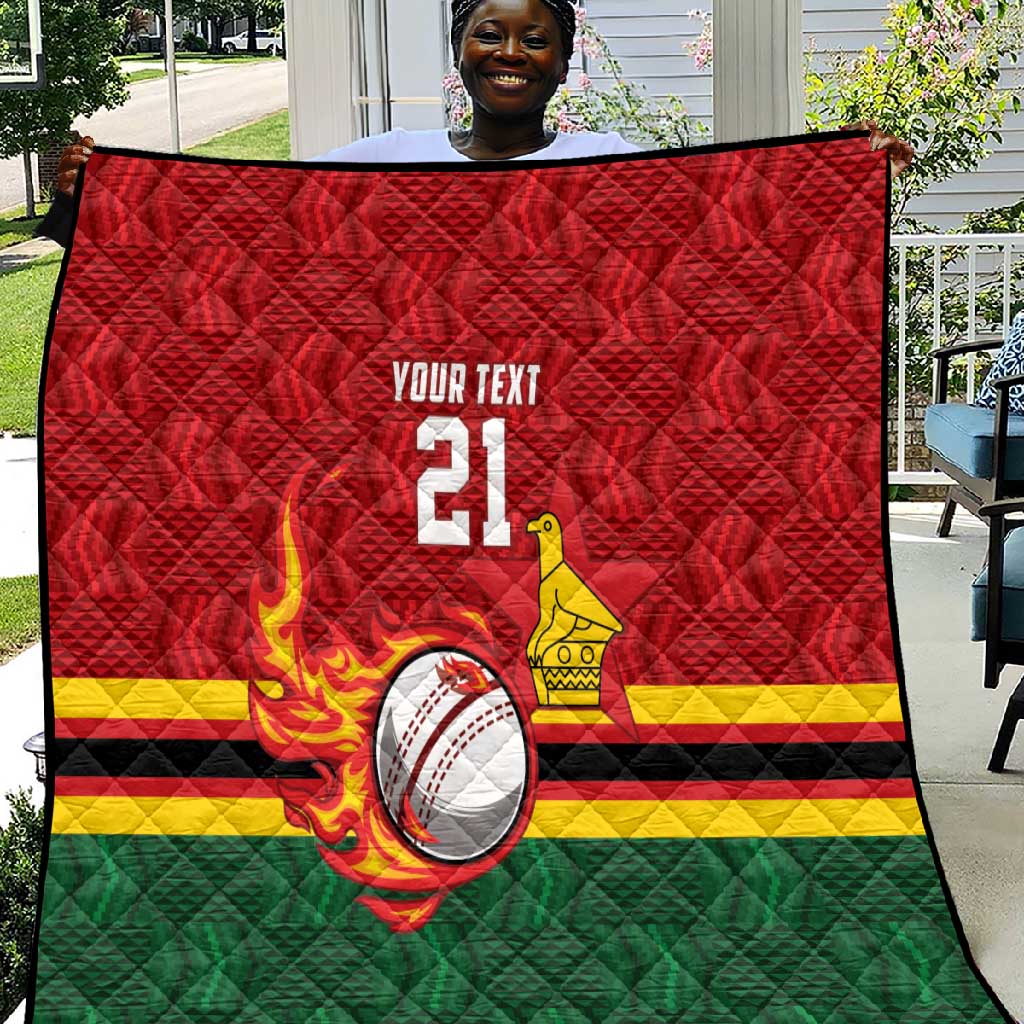Custom Africa Cricket Zimbabwe Quilt The Chevrons Cricket Ball Fire LT9