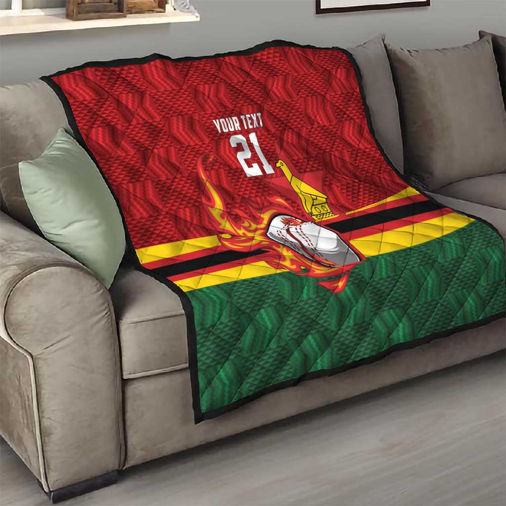 Custom Africa Cricket Zimbabwe Quilt The Chevrons Cricket Ball Fire LT9