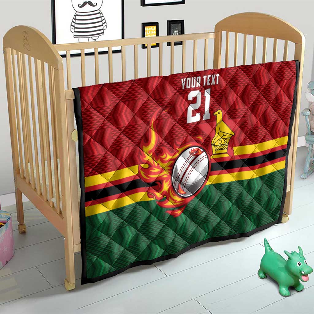 Custom Africa Cricket Zimbabwe Quilt The Chevrons Cricket Ball Fire LT9