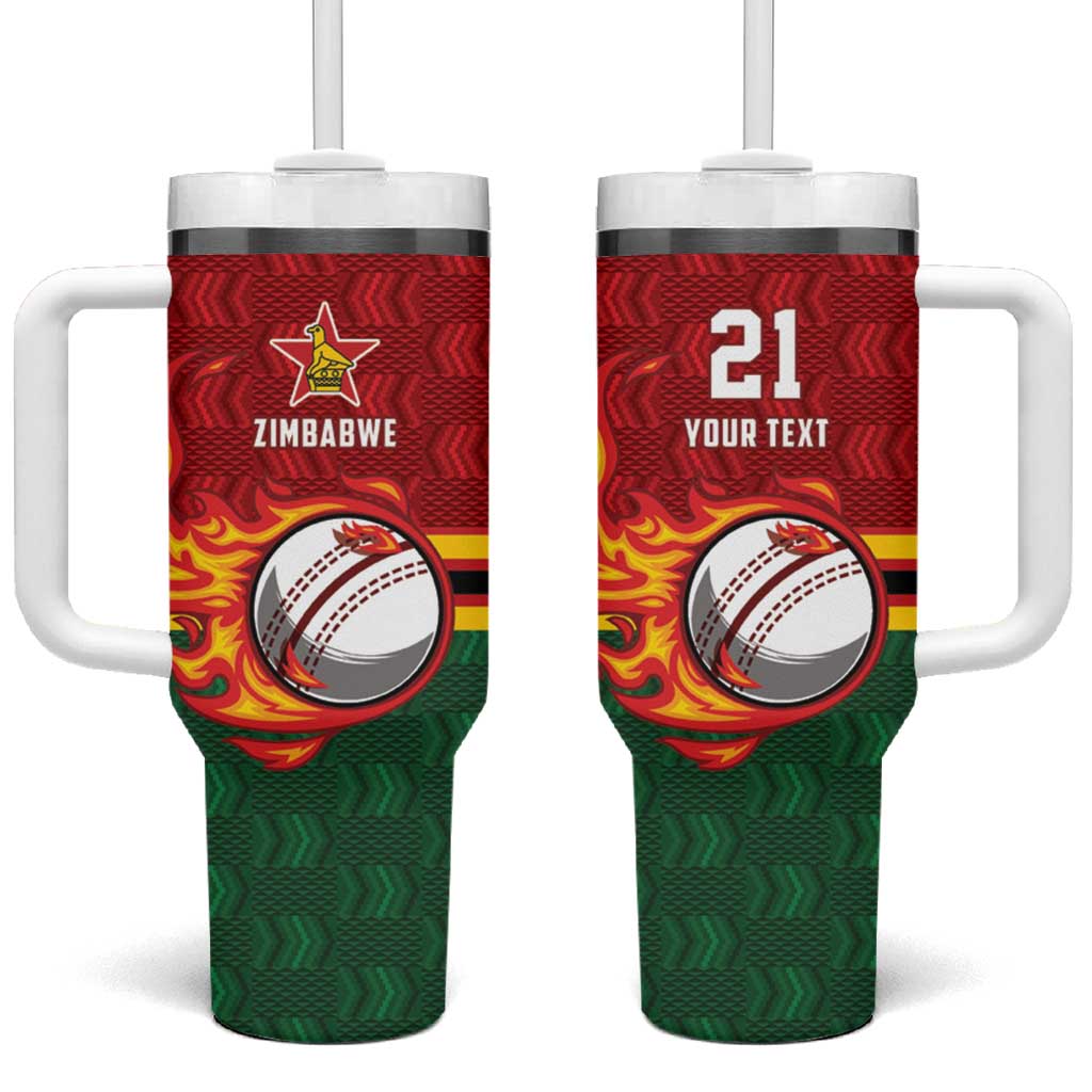 Custom Africa Cricket Zimbabwe Tumbler With Handle The Chevrons Cricket Ball Fire LT9