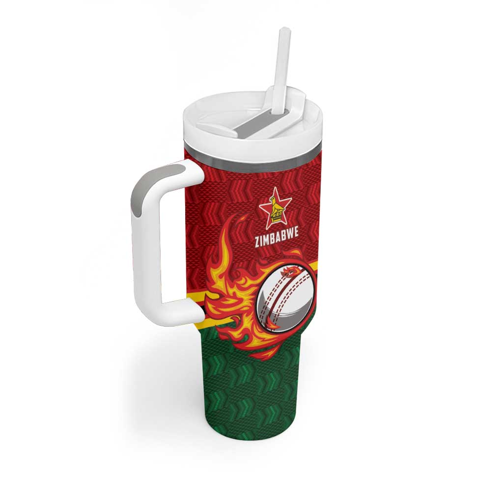 Custom Africa Cricket Zimbabwe Tumbler With Handle The Chevrons Cricket Ball Fire LT9