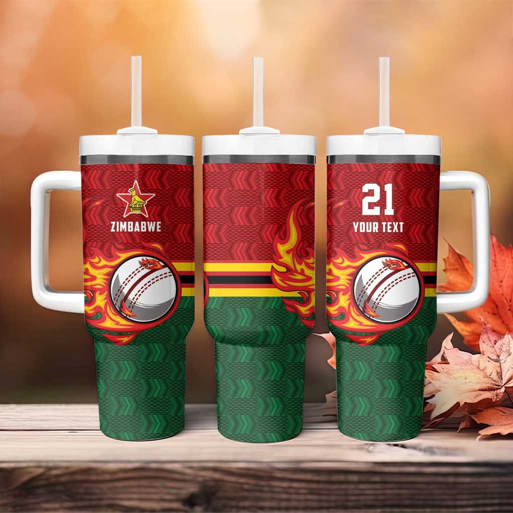Custom Africa Cricket Zimbabwe Tumbler With Handle The Chevrons Cricket Ball Fire LT9
