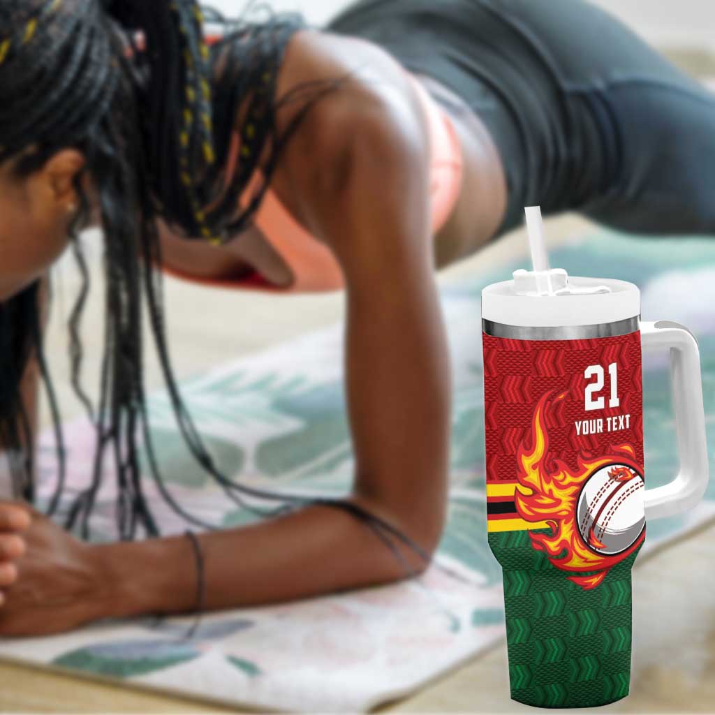 Custom Africa Cricket Zimbabwe Tumbler With Handle The Chevrons Cricket Ball Fire LT9